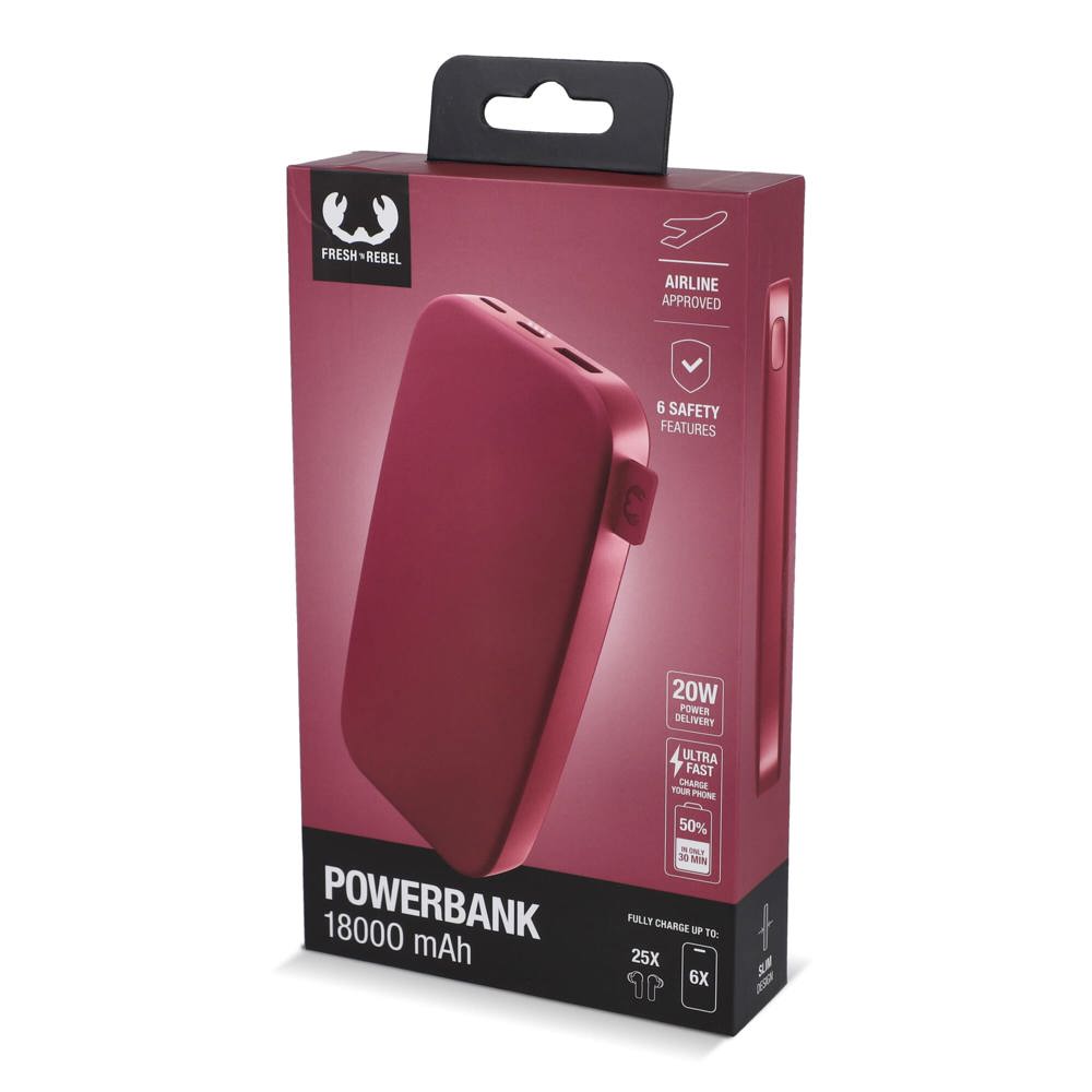 2PB18100 | Fresh 'n Rebel Powerbank 18000mAh USB-C Fast Charging 20W
