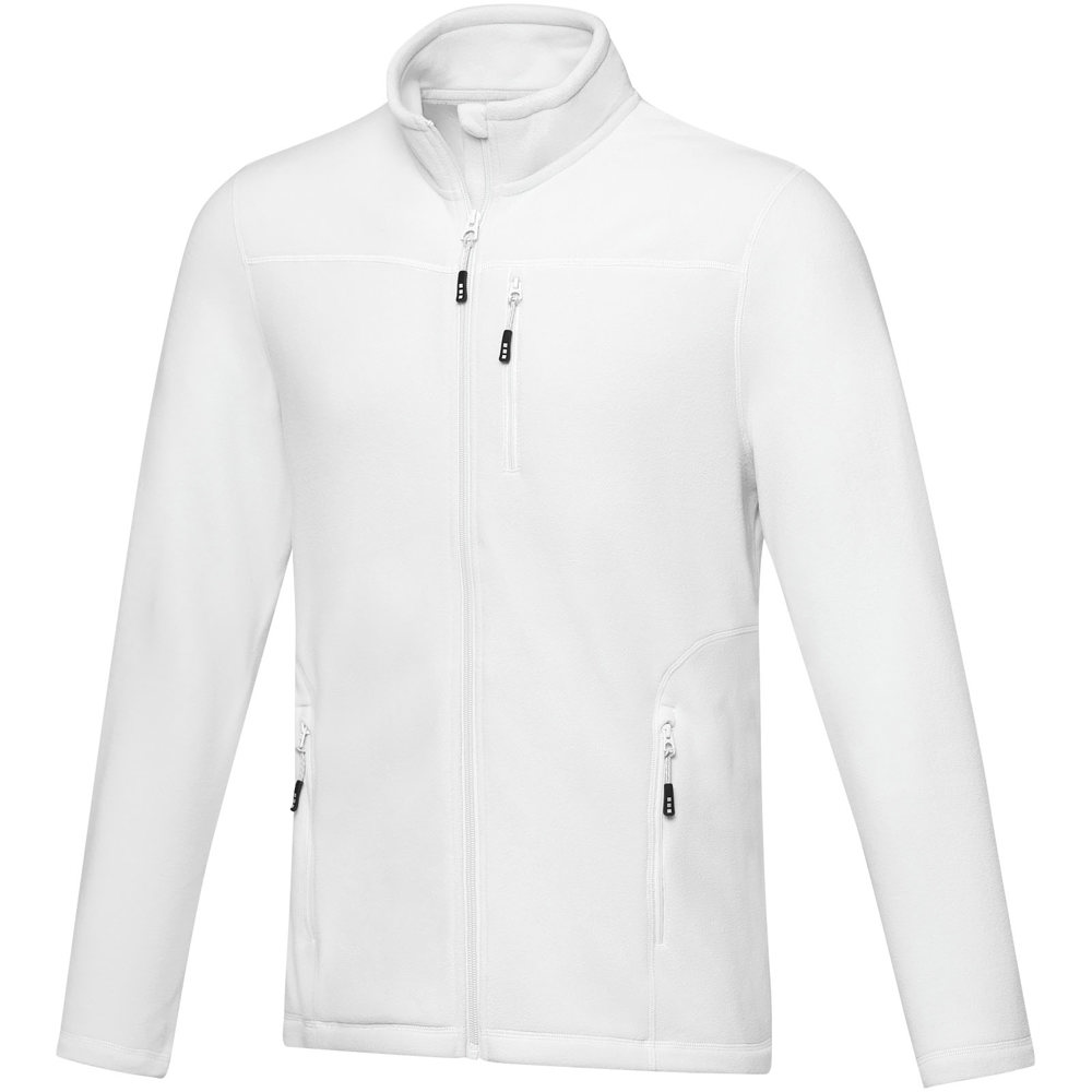 Amber GRS gerecycled heren fleece jas met volledige rits - Wit