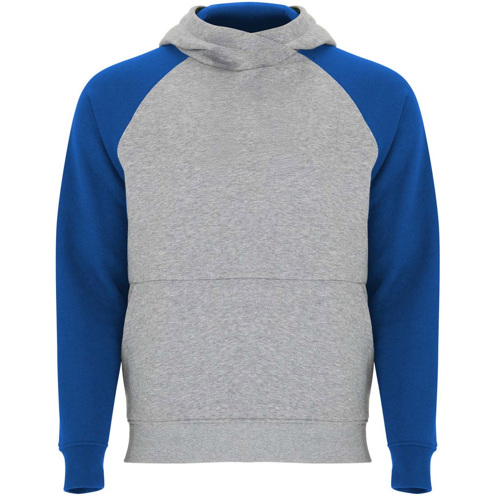 Badet 280 g/m² tweekleurige kinderhoodie - Gemêleerd grijs, Koningsblauw