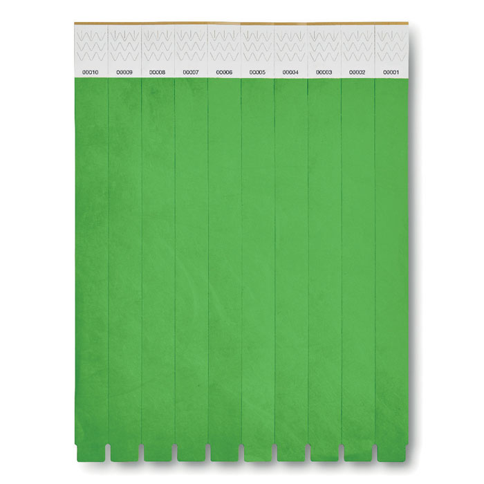 TYVEK - Èèn vel met 10 event armbandjes - Groen